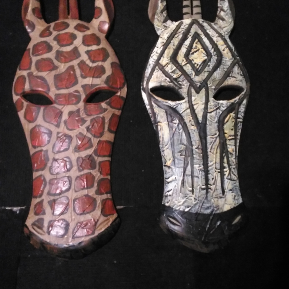 Handcrafted Animal Masks - Red and Black